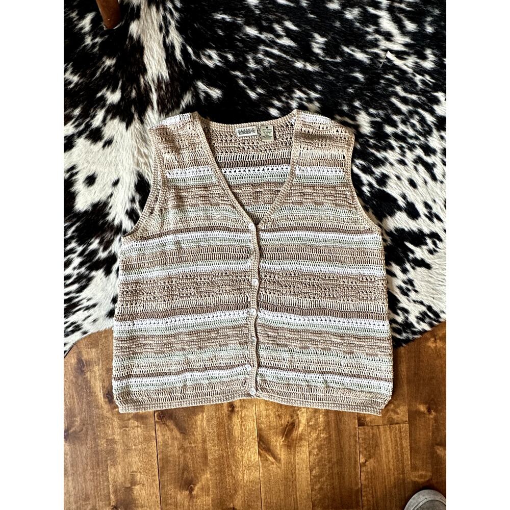 Handknit Vest Striped